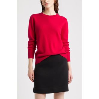 Nordstrom Cashmere Crewneck Sweater in Red Lychee at Nordstrom Rack, Size X-Large