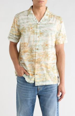 Roark Gonzo Organic Cotton Camp Shirt in Seafoam at Nordstrom, Size Xx-Large