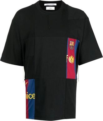 Children of the discordance T-Shirts, male, Black, S, Black Patchwork Cotton T-shirt