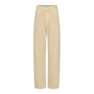 Marine Serre Faded Moon Denim Baggy Jeans - female - Marine Serre - Straight Fit Jeans - Beige - XS - Jeans