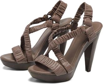 Burberry Sandali in pelle con tacco - Marrone