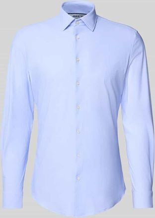 Jake*s Slim Fit Business-Hemd mit Kentkragen in Bleu, Größe 37/38