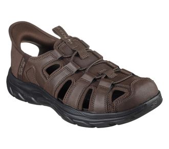 Skechers Mens Hands Free Slip-Ins Revolted Ss Sandal, Chocolate, 12