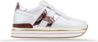 Hogan Heren Veterschoenen van Leer - Dames - Sneakers - Wit - 34 EU - Leer - Schoenen
