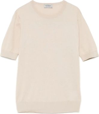 John Smedley Nell T-shirt - women - Cotton - S - Neutrals