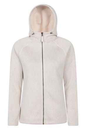 Mountain Warehouse Nevis Full Zip Womens Fleece Jacket - Lightweight, Compact & Breathable Coat with Pockets - For Spring Summer Walking &Travelling Beige Womens Size 18