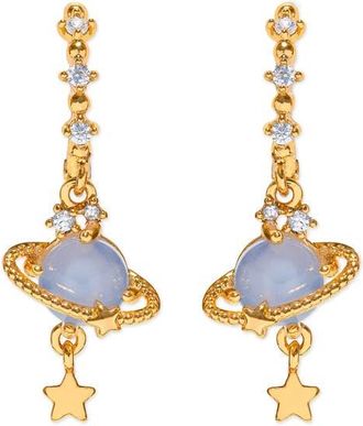 Girls Crew Blue Jupiter Dangle Earrings in Gold at Nordstrom