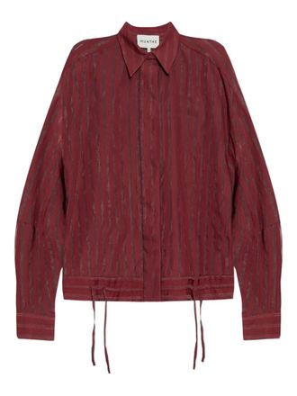 Munthe Loasta striped drawstring shirt - Red