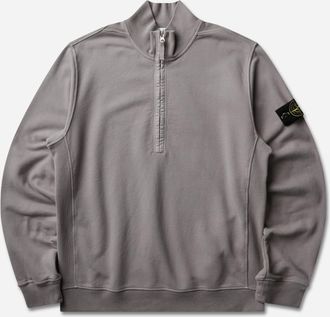 Stone Island Men s Organic Cotton Fleece Half-Zip Sweatshirt Grey