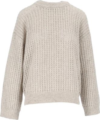 PESERICO Gebreide trui - Dames - Ronde hals truien - Beige - L - Truien & Vesten