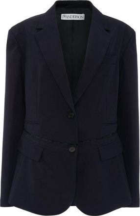 J.W.Anderson single-breasted blazer - women - Viscose/Wool - 10 - Blue