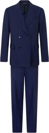 Brooks Brothers Double Breasted Weave Virgin Wool Suit - Heren - Business pakken - Blauw - S - Kostuums
