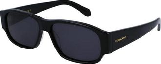 Ferragamo SF1109S001 Rectangle Full Rim Sunglasses - Black