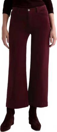 AG - Adriano Goldschmied Saige Wide Leg Corduroy Crop Pants In Winery