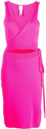 Patou knitted wrap dress - women - Cashmere/Wool - L - Pink