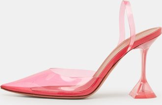 Amina Muaddi Pink Pvc Holli Glass Pumps