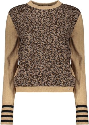 Herno Trui met ronde hals en pofmouwen - Dames - Ronde hals truien - Bruin - M - Wol - Truien & Vesten