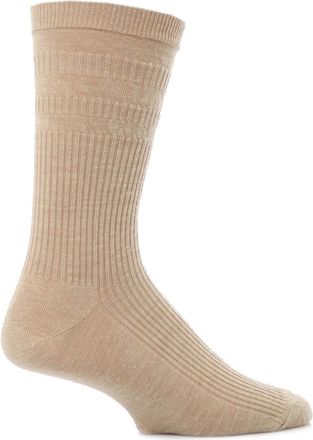 Hj Hall Mens 1 Pair Original Wool Softop Socks (13-15 Mens, Oatmeal)
