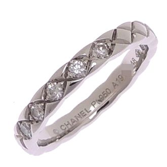 Chanel Platinum 950 Band Ring (Pre-Owned)