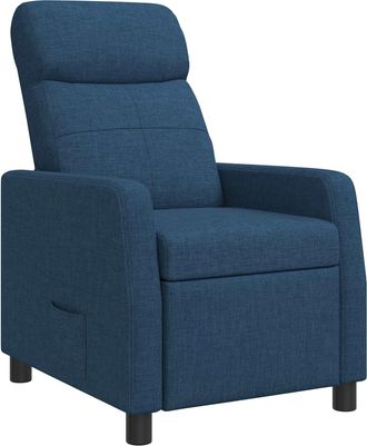 vidaXL Recliner Azul Tela Vidaxl