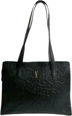 Saint Laurent Pre-owned Tote Bags, female, Black, Size: ONE SIZE Pre-owned Leather Shoulder Bag