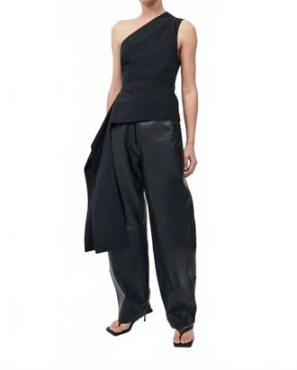 St.Agni Asymmetric Origami Top In Black