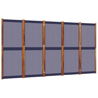Berkfield Home 5-Panel Room Divider Dark Blue 350x180 cm in Navy