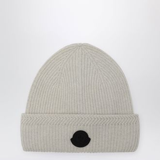 Moncler Berretto in lana e cashmere bianco