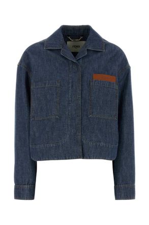 Fendi Blue Shirt Collar Jacket