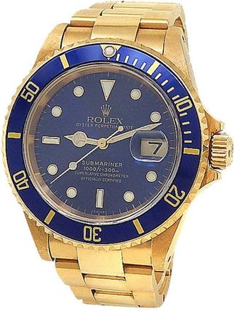 Rolex Pre-owned Rolex Submariner Automatic Chronometer Blue Dial Mens Watch 16618 BLSO