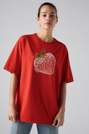 Levi's Graphic Tabor Tee - Mujer - XL - Red / Heart Strawberry Urban Red