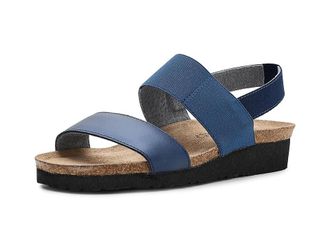 Naot Amy Womens Wedge Shoes Polar Sea Leather/Navy Elastic : EU 42 (US Womens 11) M, Suede