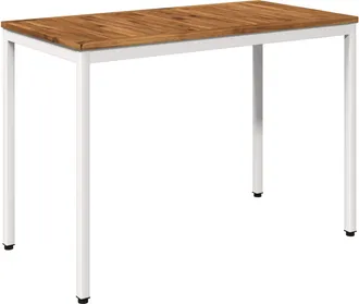 vidaXL Mesa De Cena De Jard&iacute;n Natural Y Blanco 108,5 X 55 X 75 Cm Vidaxl