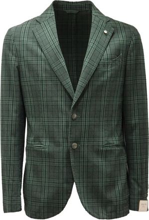 L.B.M. 1911 Vintage Effect Slim Fit Jas - Heren - Blazers - Groen - S - Katoen - Jassen