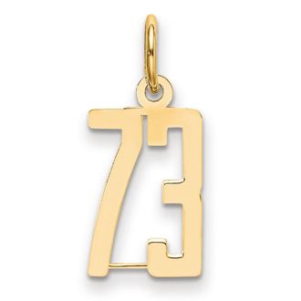 Diamond2Deal 14k Yellow Gold Small Elongated Number Charm Pendant