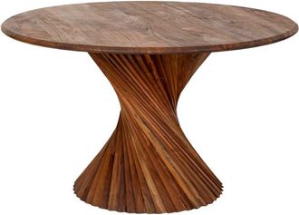 Wanderlust Deco Mesa de comedor de madera marr&oacute;n 130x130x75 alt. cm