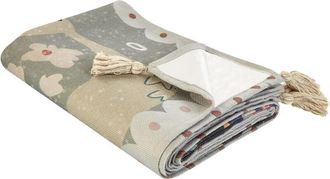 Beliani Beliani - Outdoor Picnic Blanket with Strap Woven Floral Pattern 200 x 200 cm Mulitcolour Bandowali