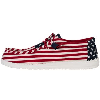 HeyDude Hey Dude Wally Americana Slip-On Casual Shoes, American Flag, 8 UK