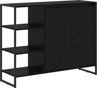 vidaXL Side Cabinet Black Oak 96.5 x 30 x 75 cm Engineered Wood vidaXL