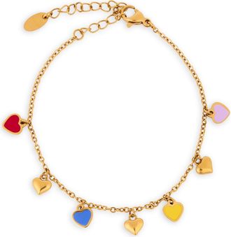 Saachi Heart Charm Bracelet in Gold at Nordstrom Rack