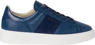 Woolrich Blue Leather Logo Sneakers