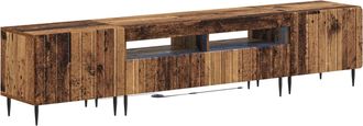 vidaXL Cabinet De Tv Led De 5 Piezas Madera Envejecida Vidaxl