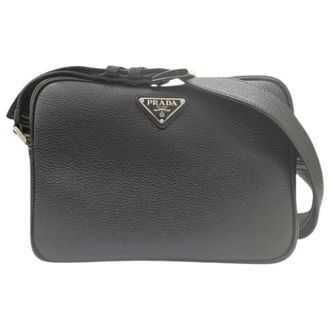 Prada Vintage, unisex, Zwart, ONE Size, Leer, Pre-owned Vintage Shoulder Bag
