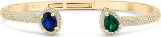 Kenneth Jay Lane Cubic Zirconia Hinged Cuff Bracelet in Multi/Gold at Nordstrom Rack