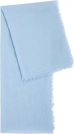 Ama Pure Sciarpa in cashmere con frange - Blu