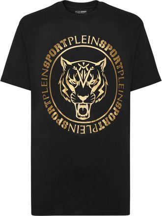 Plein Sport T-Shirt Ronde Hals Tiger - Heren - Sportshirts - Zwart - XS - Katoen - Fitness
