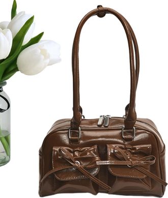 Generic Ribbon Handbag, Casual soft tote carrier, Lightweight stylish device, Adjustable strap component, Versatile utility, Adult girl student necessity, Com