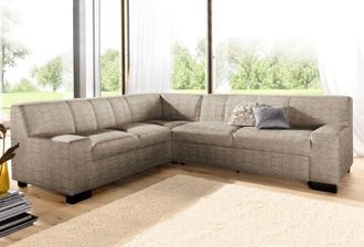Domo Collection Ecksofa »Norma Top, elegant und modern, flache Armlehnen, L-Form« wahlweise mit Bettfunktion