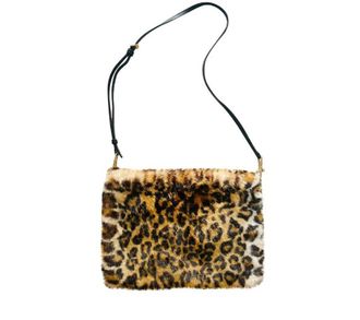 Dolce & Gabbana Leaopard Faux Fur Cleo Shoulder Bag