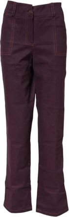 Bencivenga Paarse High Waisted Tapered Broek - Dames - Wijde Broeken - Paars - 3XL - Katoen - Broeken